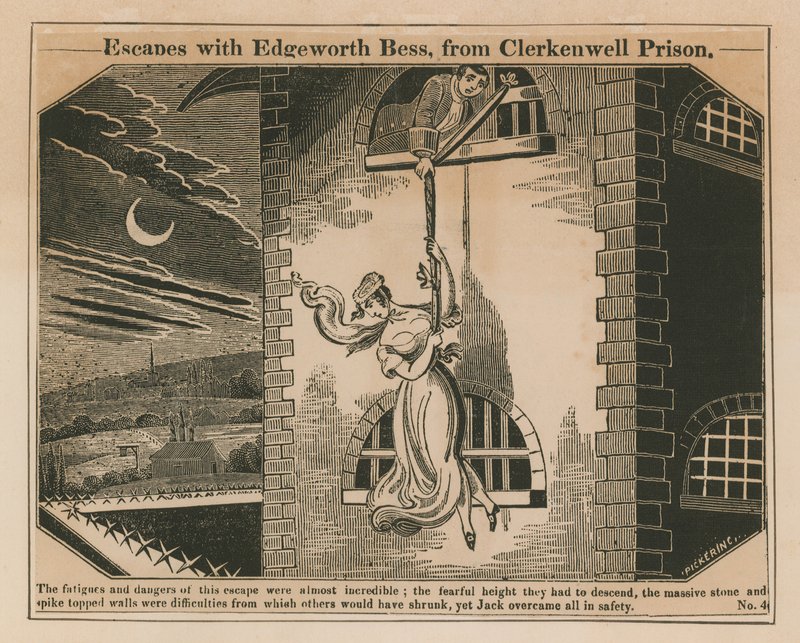 Jack Sheppard escapes with Edgeworth Bess from Clerkenwell Prison by English School
