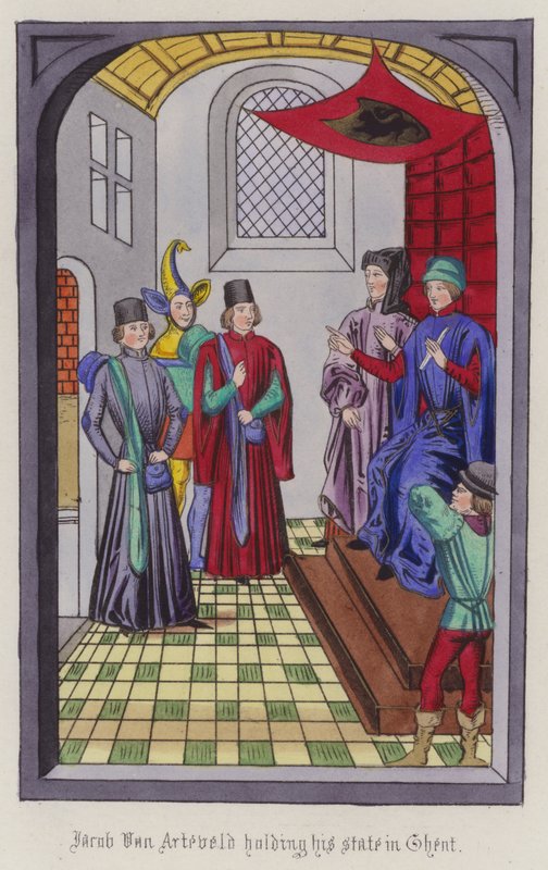 Jacob Von Artaveld holding his state in Ghent by English School
