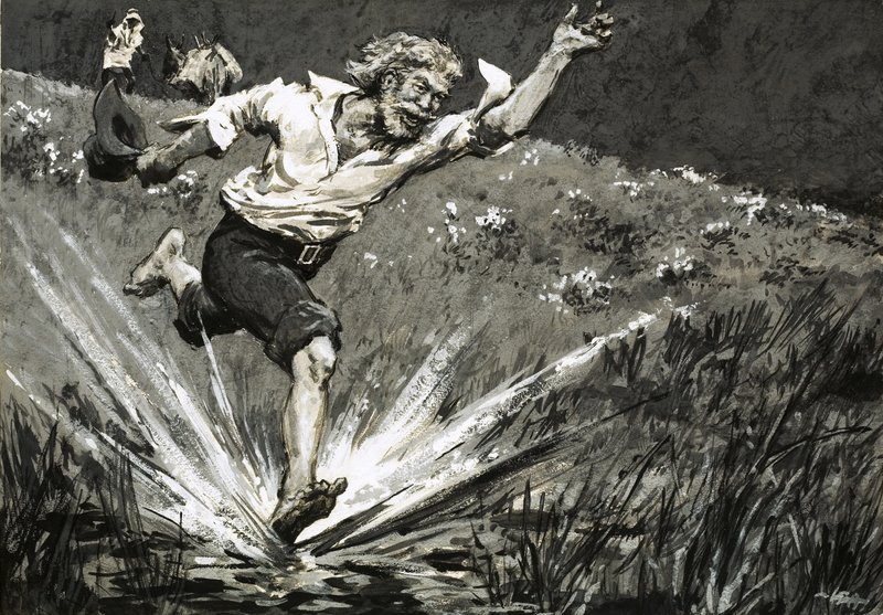James Bruce rushing for what he thought was the Blue Nile by English School
