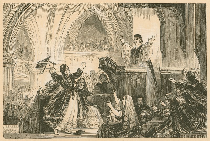 Janet Geddes in St. Giles Church, Edinburgh, 1637 by English School