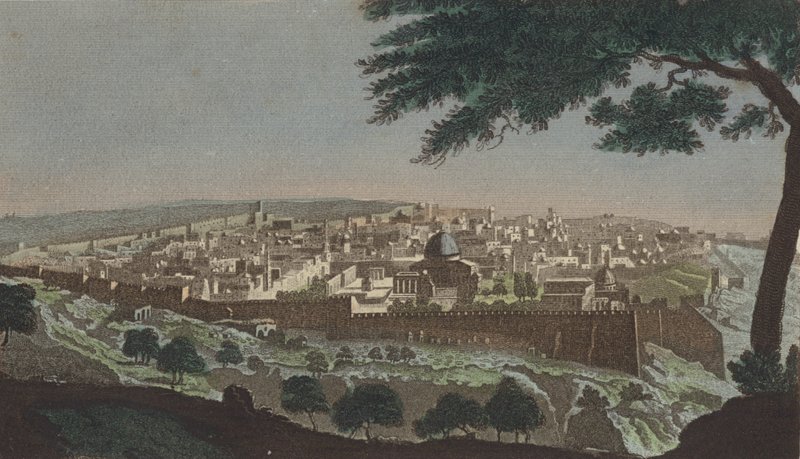 Jerusalem from the Valley of Jehosophat by English School
