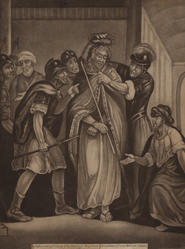 Jesus crowned with a crown of thorns by English School