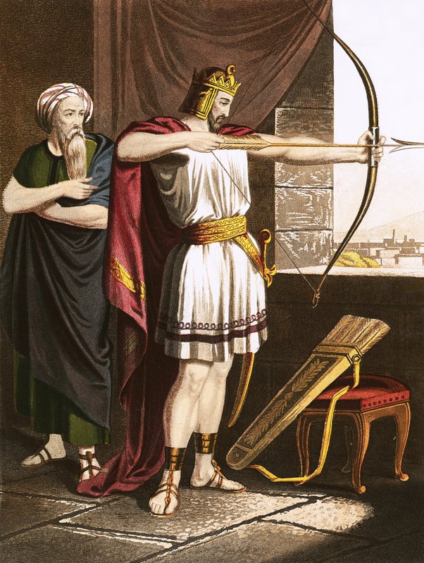 Joash Shooting Arrows at the Command of Elisha by English School