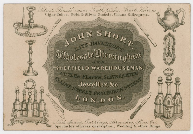John Short, Trade Card by English School