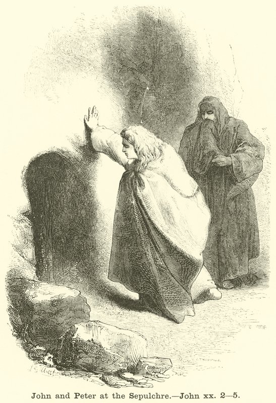 John and Peter at the Sepulchre by English School