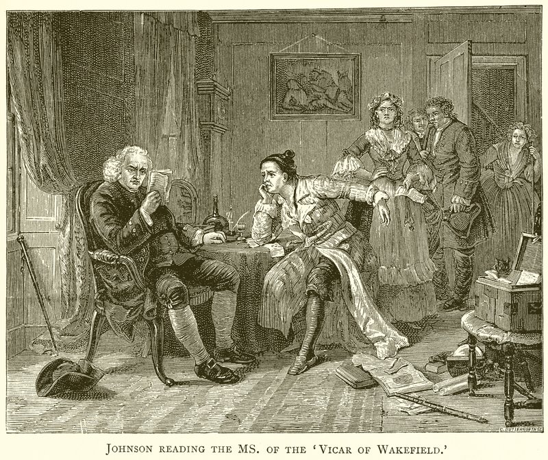 Johnson Reading the Manuscript of the Vicar of Wakefield by English School