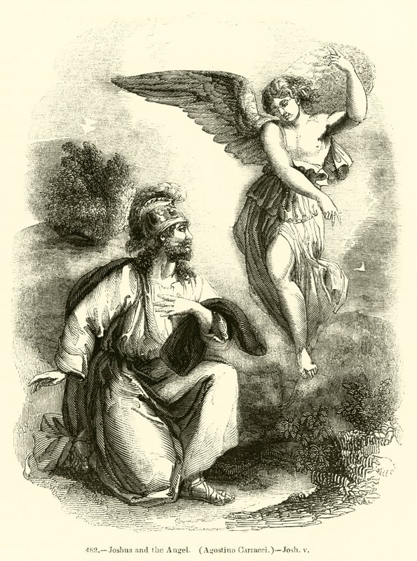 Joshua and the Angel, Agostino Carracci, Joshua v by English School