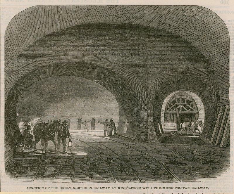 Junction of the Great Northern Railway at Kings Cross with the Metropolitan Railway by English School