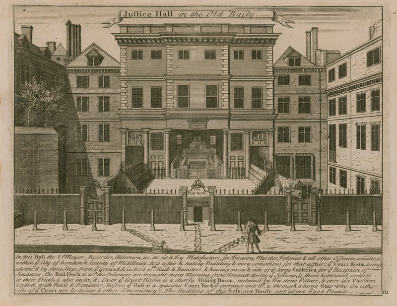 Justice Hall in the Old Bailey by English School