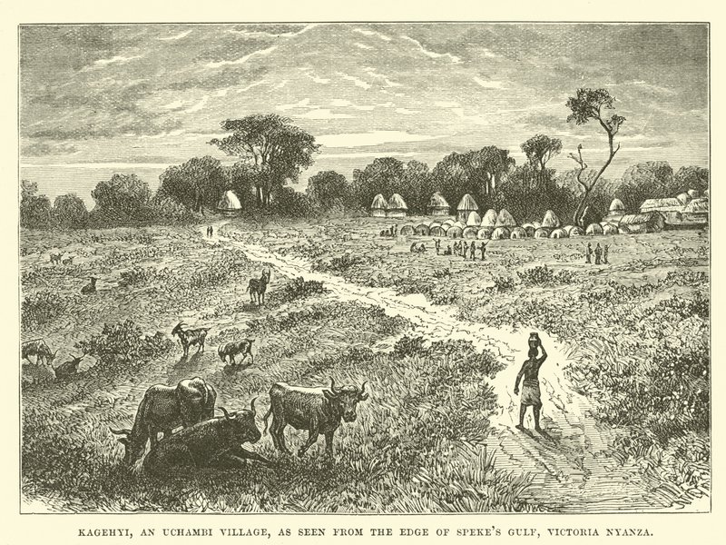 Kagehyi, an Uchambi Village, as seen from the edge of Spekes Gulf, Victoria Nyanza by English School