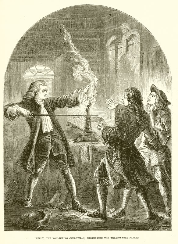 Kelly, the Non-Juring Clergyman, destroying the Treasonable Papers by English School