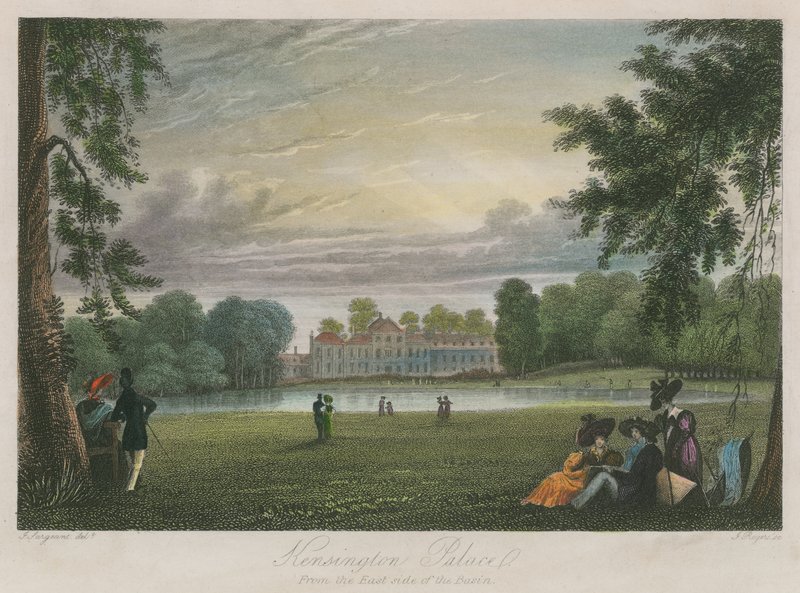Kensington Palace, London, from the east side of the basin by English School