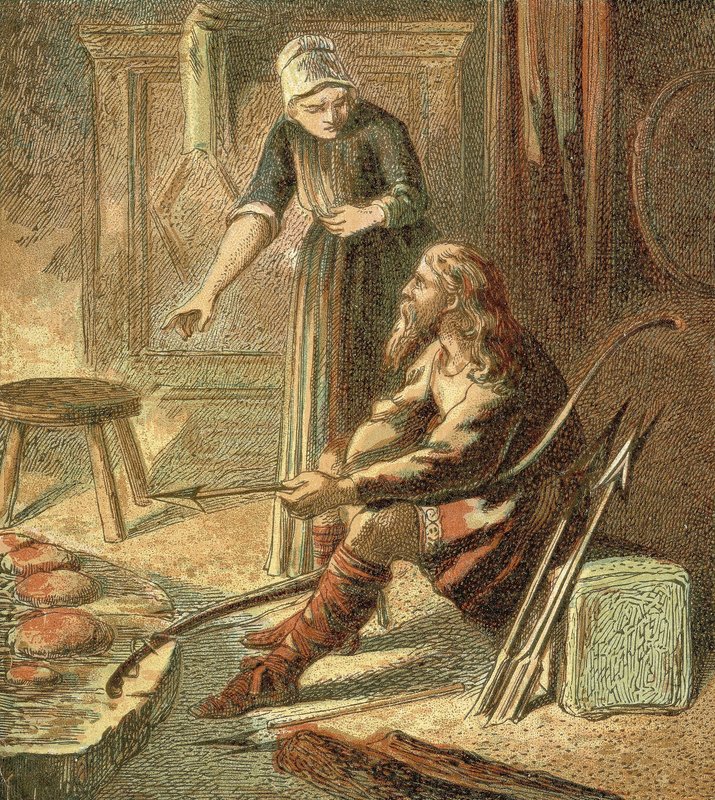 King Alfred and the Cakes by English School