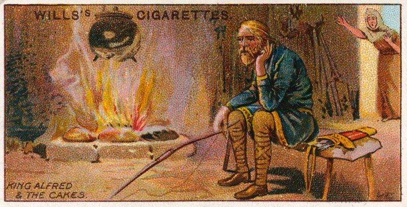 King Alfred and the Cakes by English School