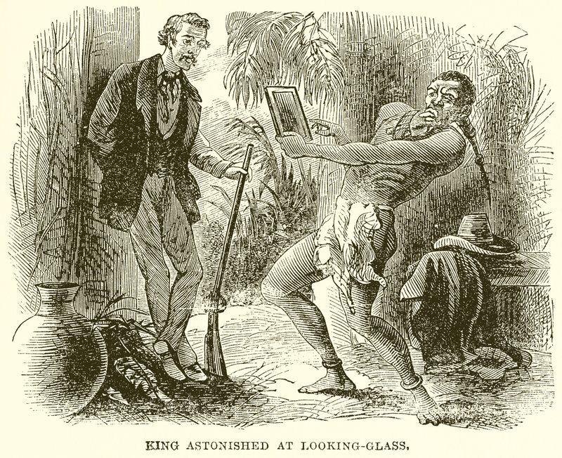 King Astonished at Looking-Glass by English School