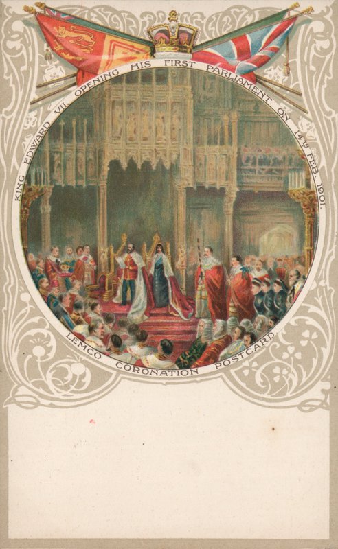 King Edward VII opening his first Parliament on 14 February 1901 by English School