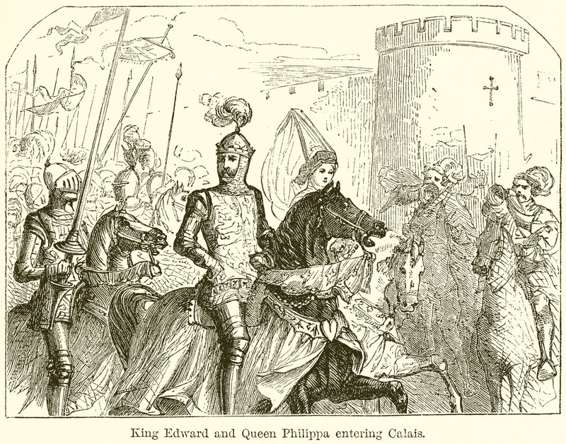 King Edward and Queen Philippa Entering Calais by English School