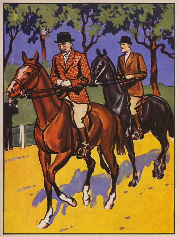 King George V riding on Rotten Row, Hyde Park, London by English School