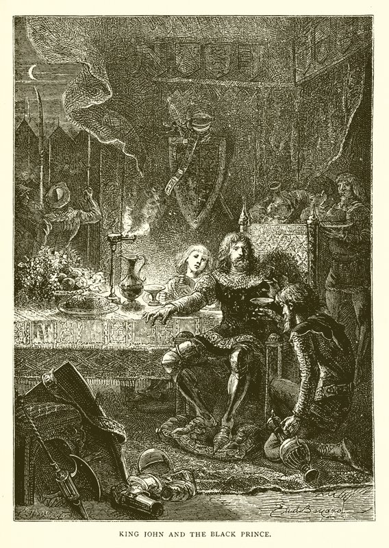 King John and the Black Prince by English School