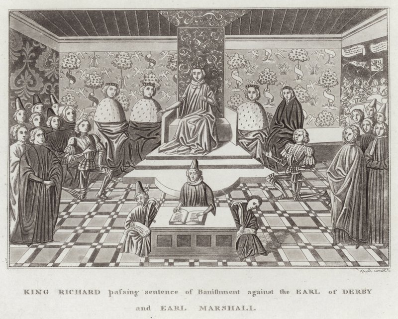 King Richard Passing Sentence of Banishment Against the Earl of Derby and Earl Marshall by English School