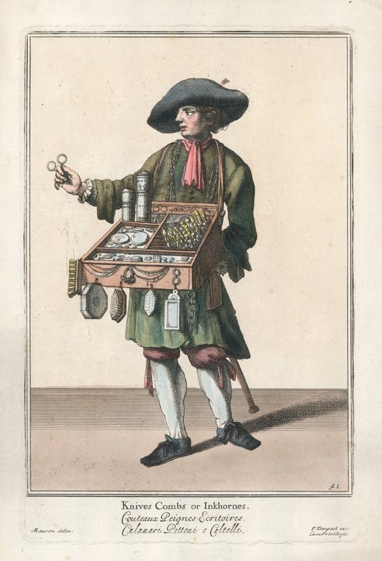 Knives, Combs or Inkhorns by English School