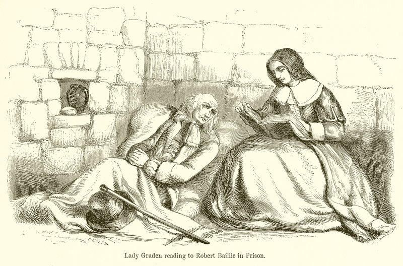 Lady Graden reading to Robert Baillie in Prison by English School