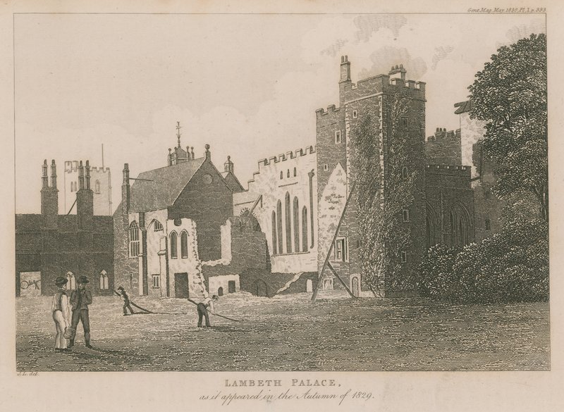 Lambeth Palace as It Appeared in the Autumn of 1829 by English School