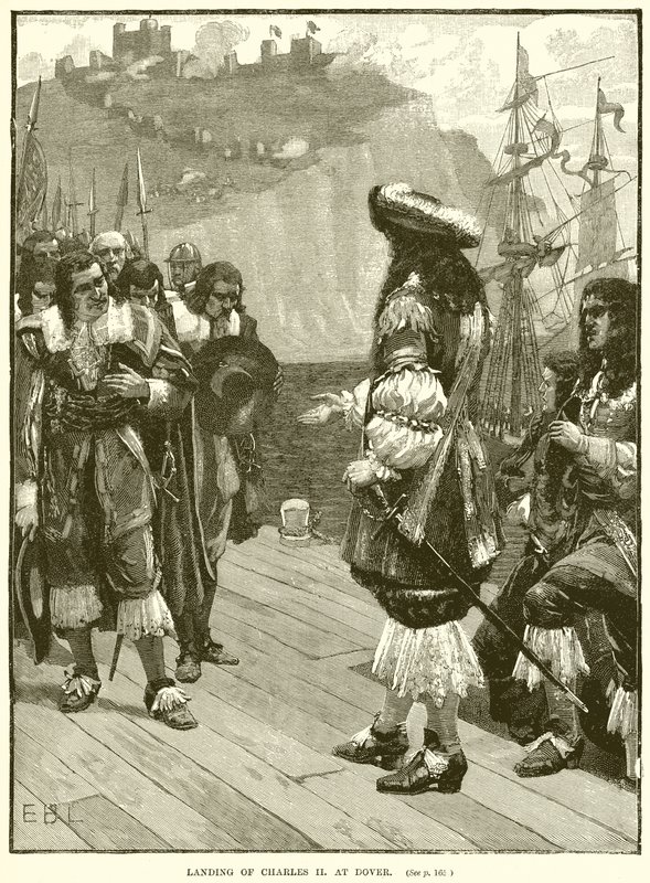 Landing of Charles II at Dover by English School
