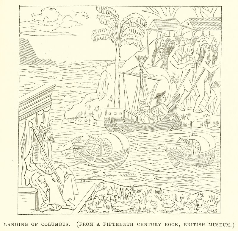 Landing of Columbus by English School