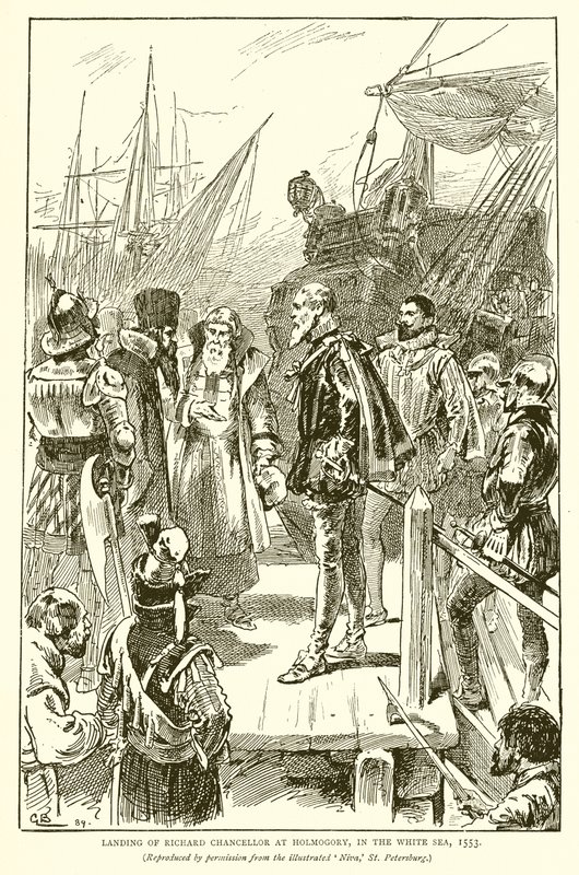 Landing of Richard Chancellor at Holmogory, in the White Sea, 1553 by English School