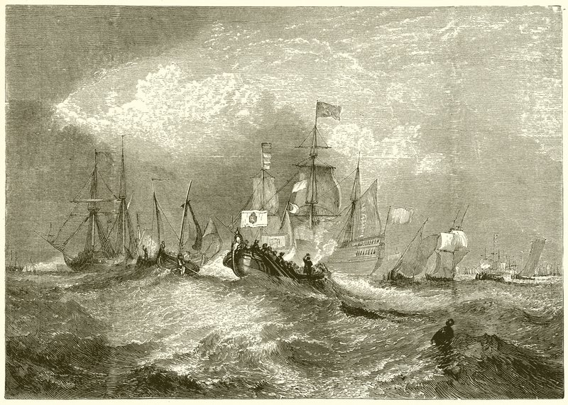 Landing of William of Orange at Torbay by English School