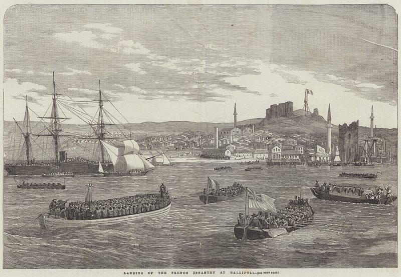 Landing of the French Infantry at Gallipoli by English School