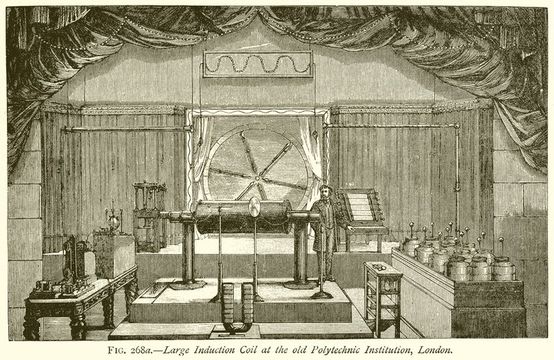 Large Induction Coil at the Old Polytechnic Institution, London by English School