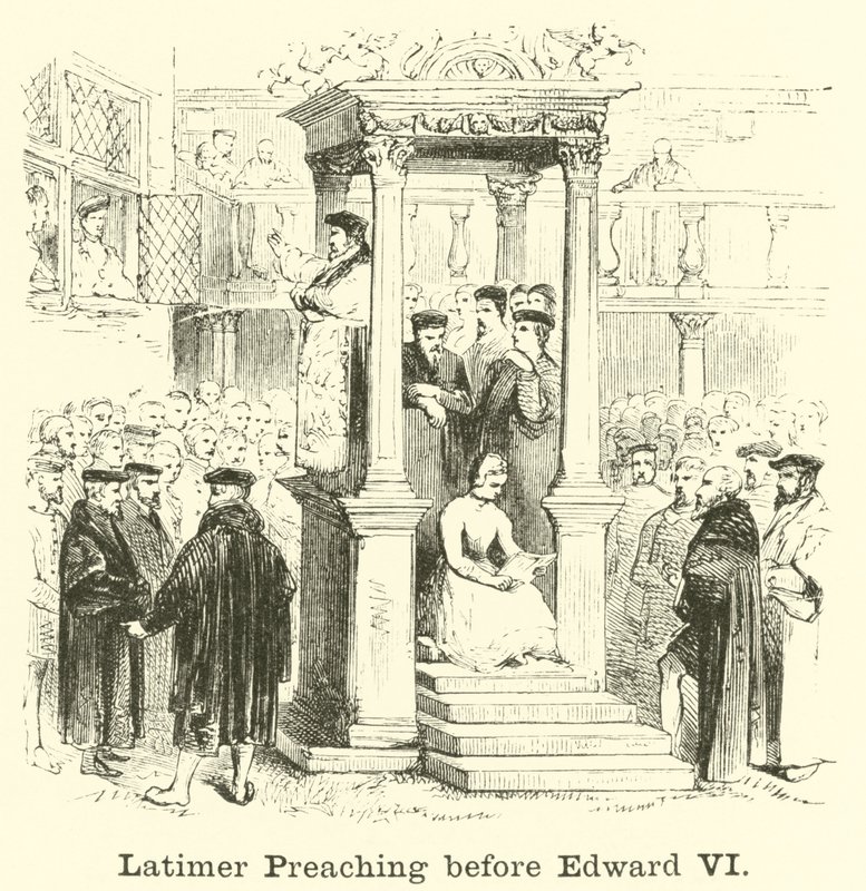 Latimer Preaching Before Edward VI by English School