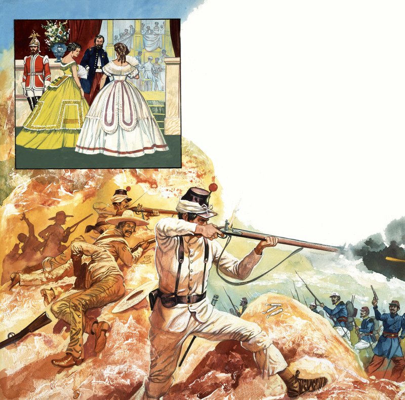 Latin American Battle Scene by English School