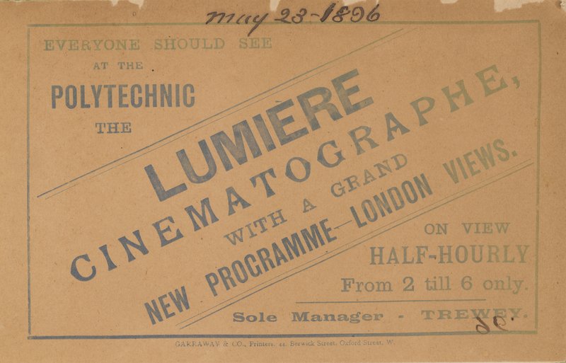 Leaflet Advertising Lumiere Cinematograph by English School