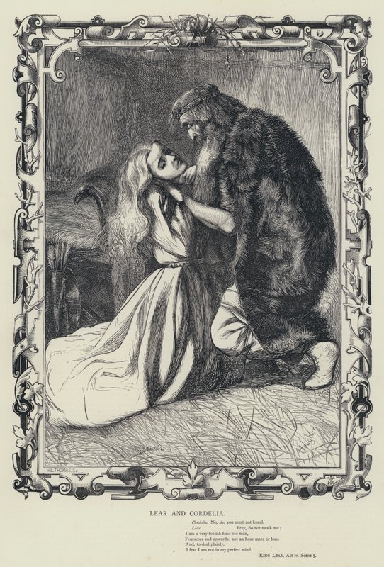 Lear and Cordelia, King Lear, Act iv, Scene 7 by English School