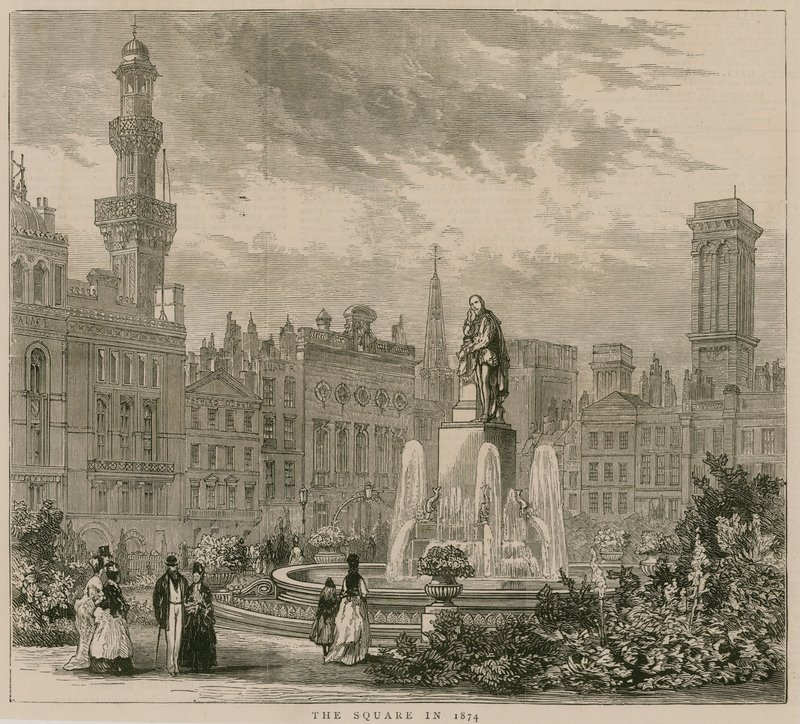 Leicester Square, London, in 1874 by English School