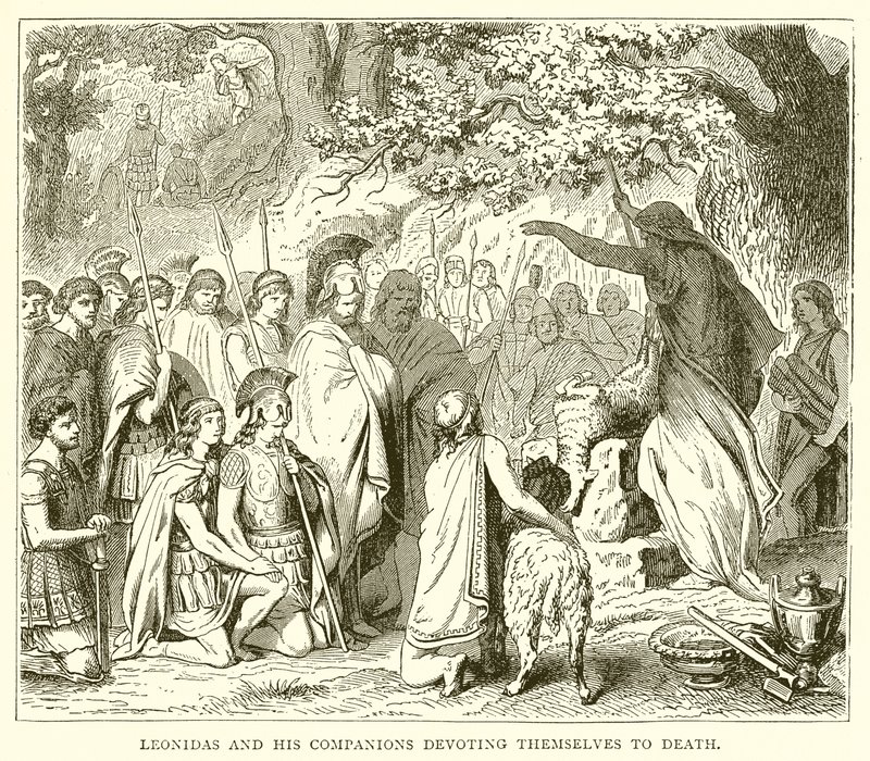 Leonidas and His Companions Devoting Themselves to Death by English School