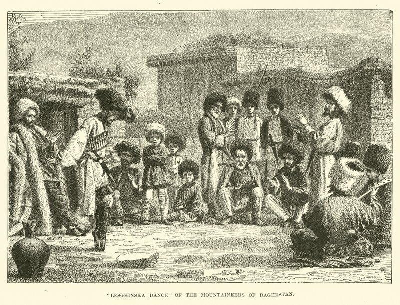 Lesghinska Dance of the Mountaineers of Daghestan by English School