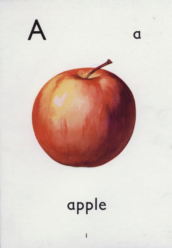 Letter A, apple by English School