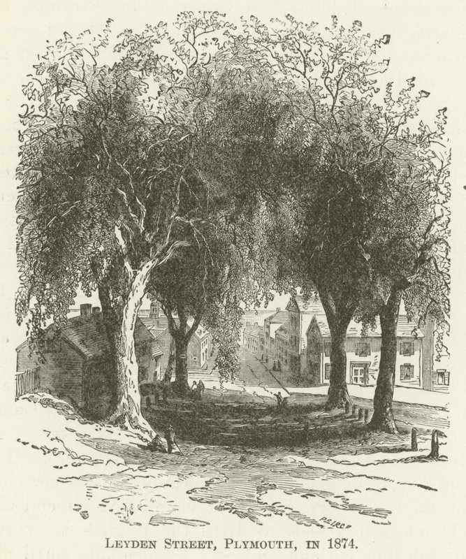 Leyden Street, Plymouth, in 1874 by English School