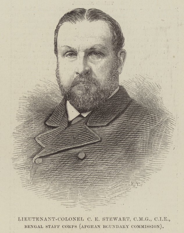 Lieutenant-Colonel C E Stewart, CMG, CIE, Bengal Staff Corps (Afghan Boundary Commission) by English School