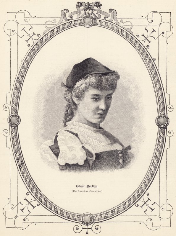 Lilian Nordica (the American Cantatrice) (engraving) by English School