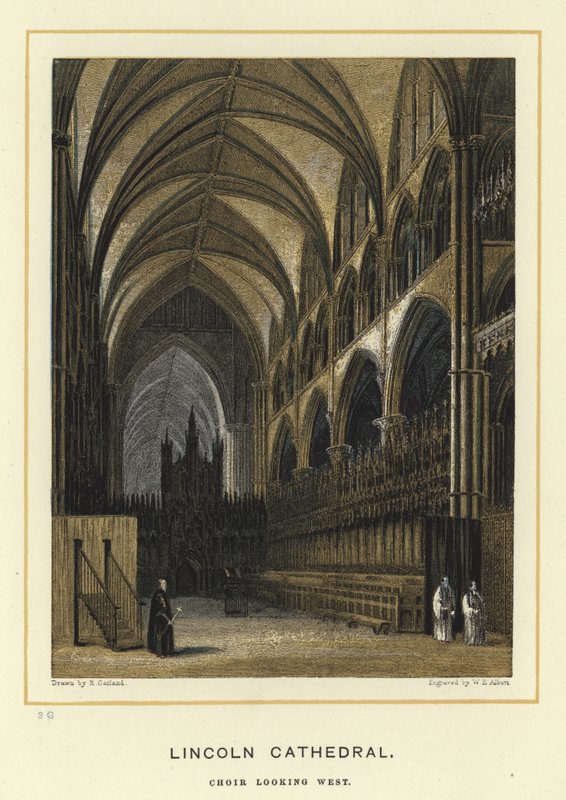 Lincoln Cathedral, Choir Looking West by English School