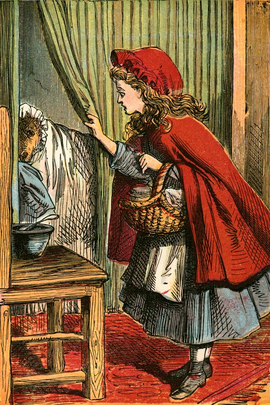 Little Red Riding Hood discovers the wolf by English School