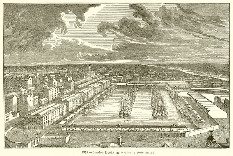 London Docks as Originally Constructed by English School