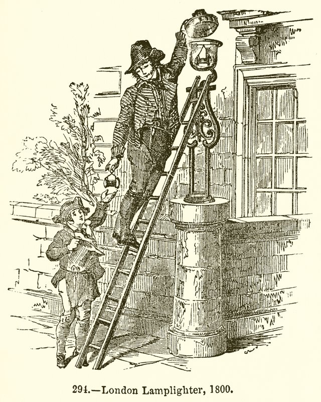 London Lamplighter, 1800 by English School