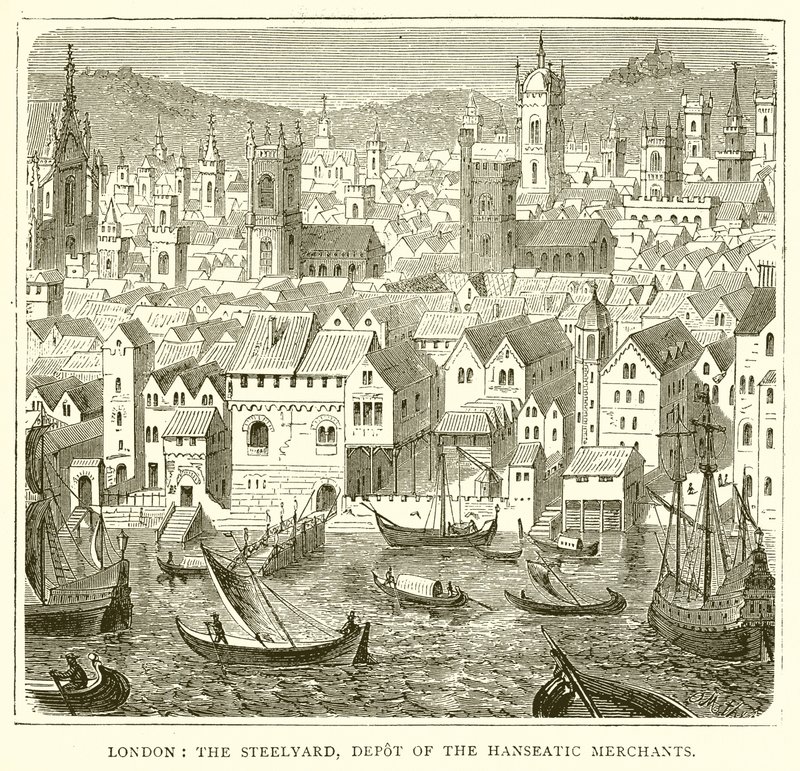 London: The Steelyard, Depot of the Hanseatic Merchants by English School
