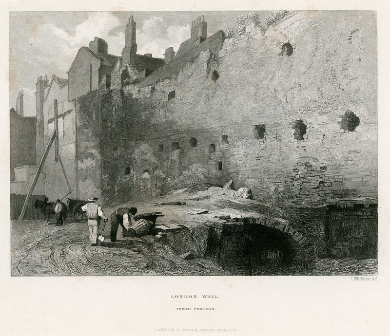 London Wall, Tower Postern by English School